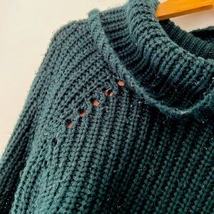 Teal green chunky knit sweater, comfy sweater, dark green sweater, teal,